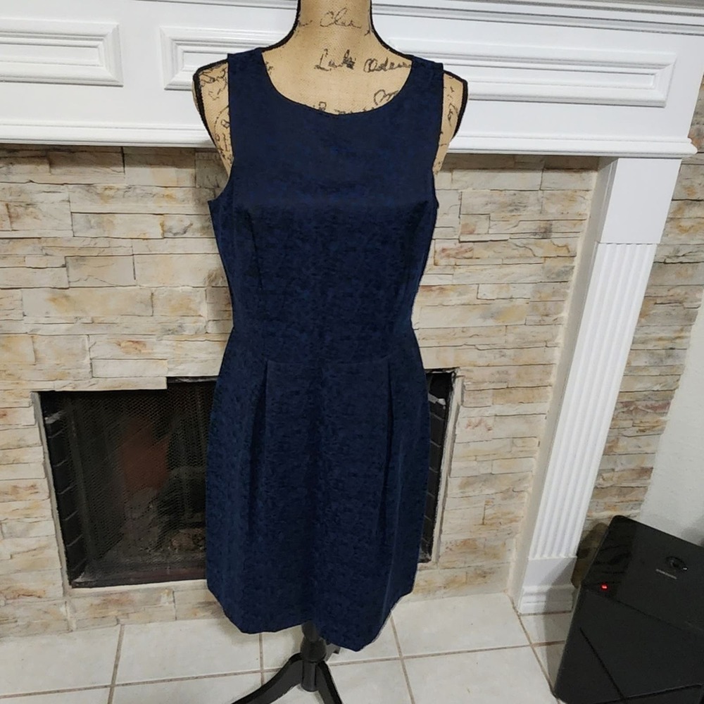 Loft black and blue Academia‎ bodycon sheath dress size 8T TALL